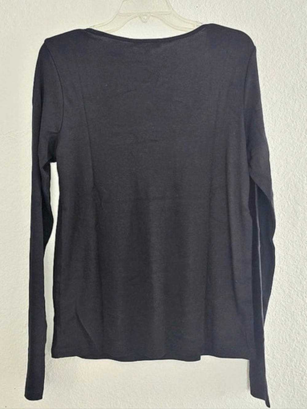 Vince Cotton Modal Square Neck Long Sleeve Top Black Size XL - Picture 4 of 7